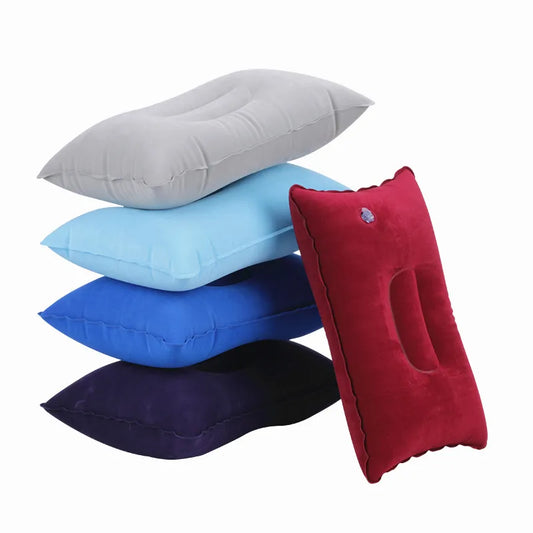 Portable Ultralight Inflatable PVC Nylon Air Pillows Camping Sleep Cushion Travel Hiking Beach Car Plane Head Rest Camp Gears