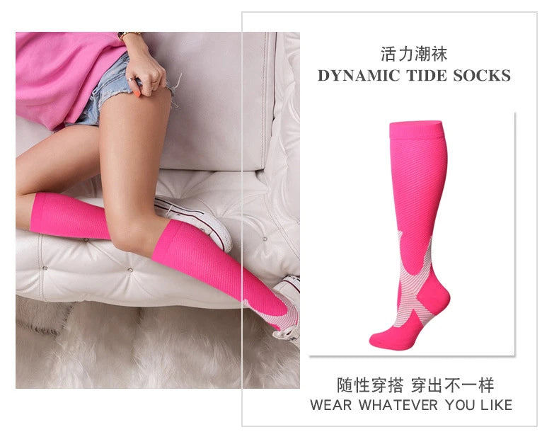 Men's Sports Compression Socks Varicose Veins Cycling Socks Nursing Running Compression Socks Nurse Outdoor Natural Hiking