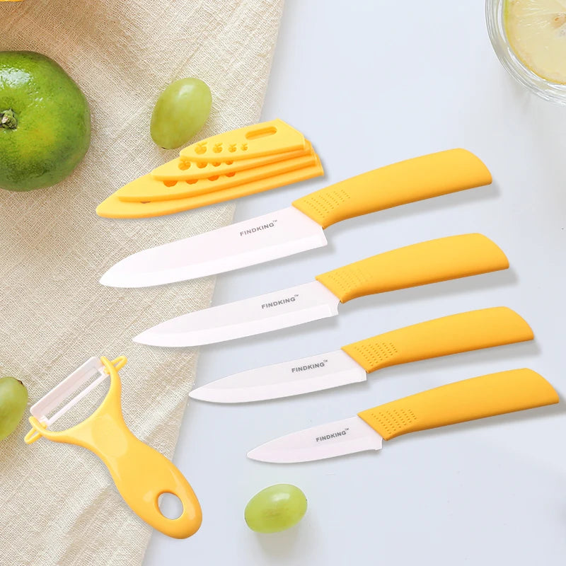 FINDKING top quality ceramic Zirconia kitchen knife set Ceramic Knife 3 4 5 6 inch Peeler Covers for Meat bread fruit knives set