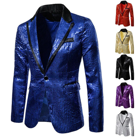 Shiny Gold Shiny Shiny Shiny verziert Blazer Jacke für Männer Nachtclub Abschlussfeier Männer Anzug Blazer Homme Kostüm Bühne Tragen für Sänger