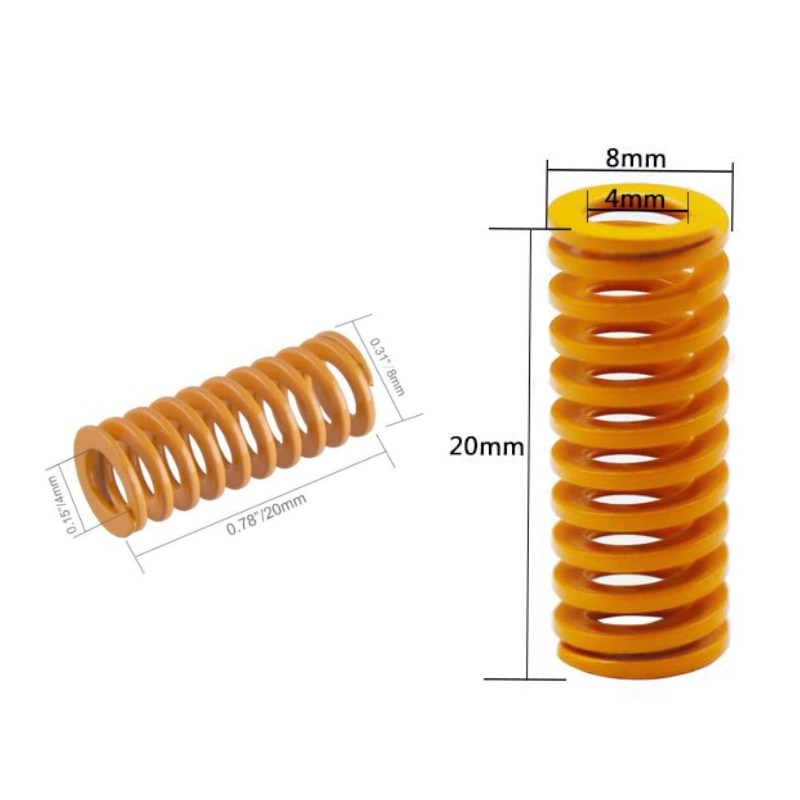 Free Shipping 4/8Pcs 3D Printer Parts Leveling Spring Accessories For Creality Ender 2 3 Pro 5 CR-10S PRO Hot Bed 8*20MM