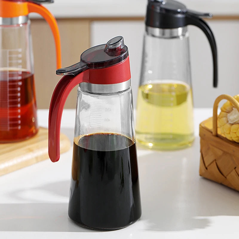 Reinforced Glass Olive Oil Bottle Premium 500ml Vinegar Container Kitchen Soy Sauce Bottle Fashion Glass Vinegar Storage Bottle