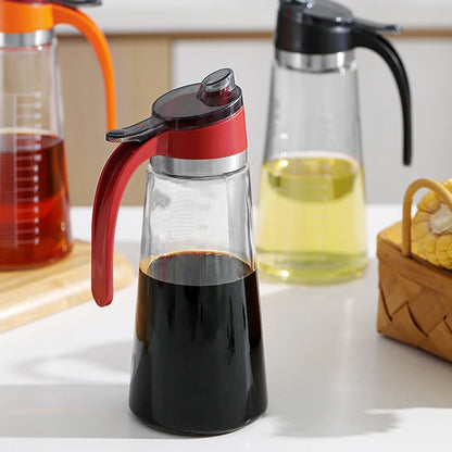 Reinforced Glass Olive Oil Bottle Premium 500ml Vinegar Container Kitchen Soy Sauce Bottle Fashion Glass Vinegar Storage Bottle