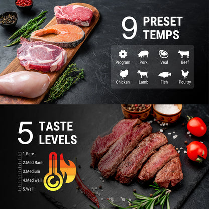 ThermoPro TP07C 150M Wireless Digital Kitchen Cooking Meat Thermomer For Oven Barbecue 3 Color Backlight With Countdown Timer