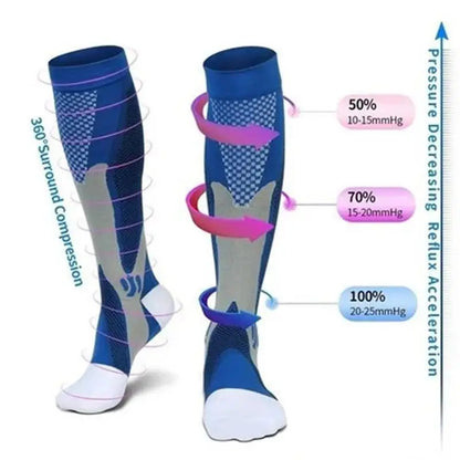 Men's Sports Compression Socks Varicose Veins Cycling Socks Nursing Running Compression Socks Nurse Outdoor Natural Hiking