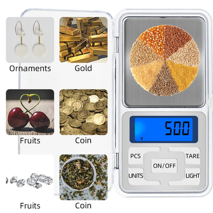 High Precision Balance 500g 0.1g Electronic Weight Scale Digital Pocket Jewelry Diamond With Retail Box Backlight For Kitchen