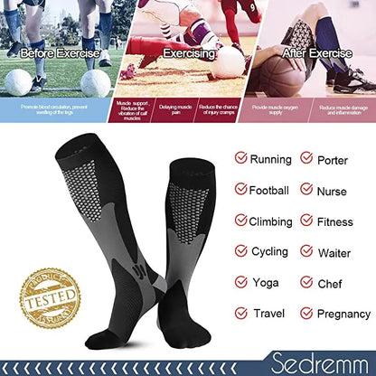 Men's Sports Compression Socks Varicose Veins Cycling Socks Nursing Running Compression Socks Nurse Outdoor Natural Hiking