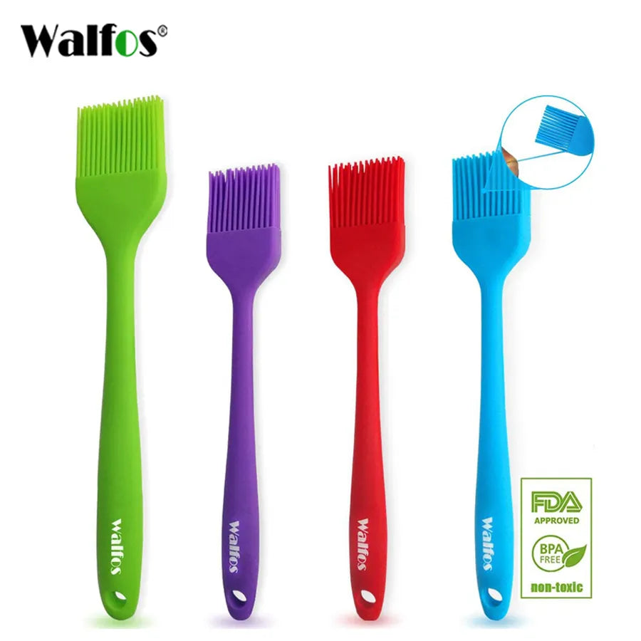 WALFOS Pastry Brushes-BBQ Cake Oil Brush For Barbecue Grill -Heat Resistant Silicone Basting Brushes For Cooking Kitchen Brush