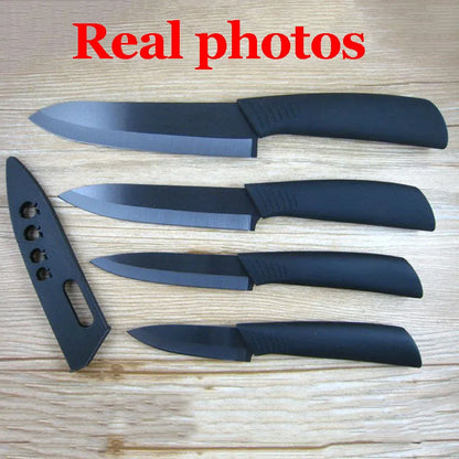 High quality brand black blade kicthen ceramic knife set  3" 4" 5" 6" inch + peeler + Acrylic Holder/stand Chef Kitchen knife