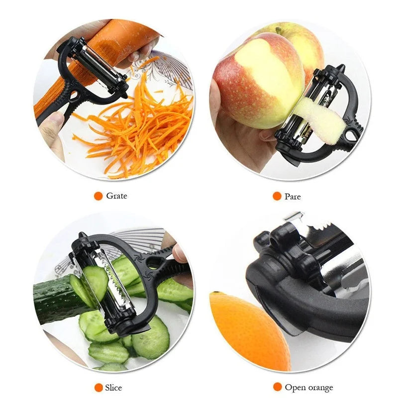 Multifunktionales 360-Grad-Dreh-Küchenwerkzeug, Gemüse, Obst, Kartoffeln, Karottenschäler, Reibe, Rübenschneider, Slicer, Melone, Gadget