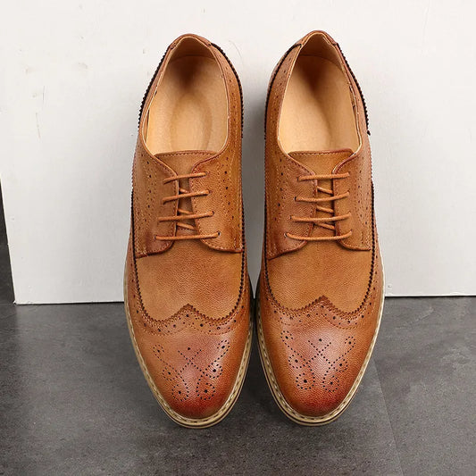 Oxford Shoes Men Brogues Shoes Lace-Up Bullock Business Wedding Dress Shoes Male Formal Shoes 56