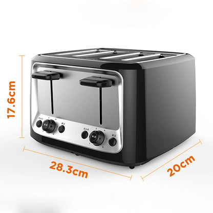 Stainless steel electric toaster household automatic baking bread maker breakfast machine toast sandwich grill 4 slice Pancake