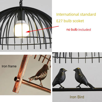 Nordic Bird Lights Bedroom Dining Room Pendant Lamp Amercian Country Droplight Kitchen Restaurant Headlight Cafe Chandelier