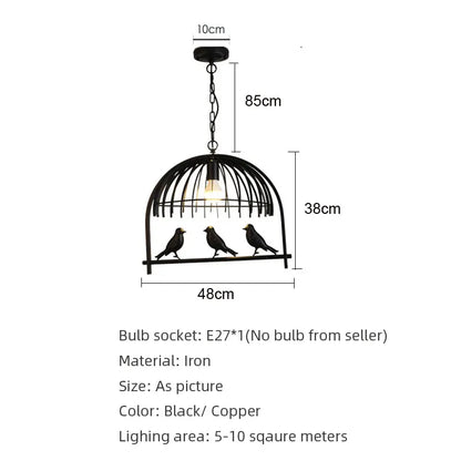 Nordic Bird Lights Bedroom Dining Room Pendant Lamp Amercian Country Droplight Kitchen Restaurant Headlight Cafe Chandelier