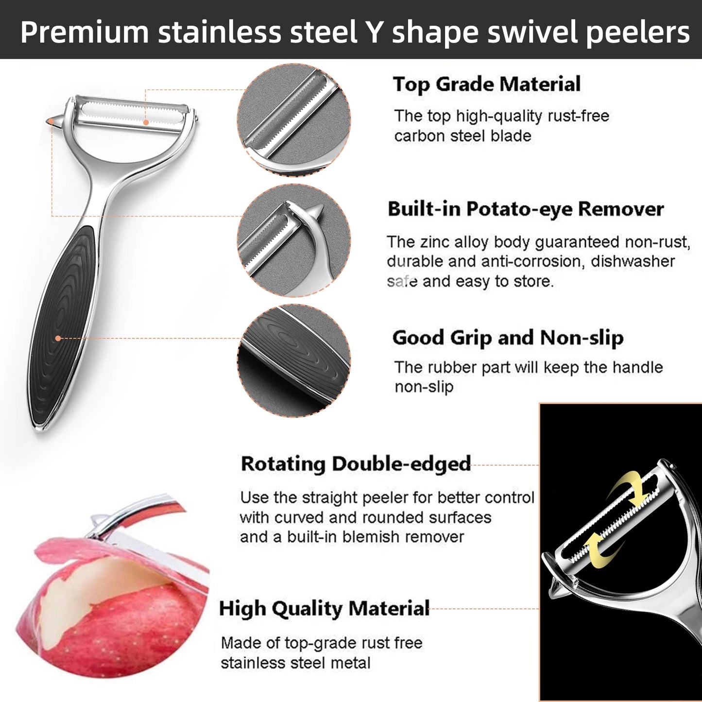 Vegetable Peeler stainless Steel Potato Peeler Sharp Fruit Carrot Julienne peeler,Kitchen Gadget Accessories Vegetable slicer