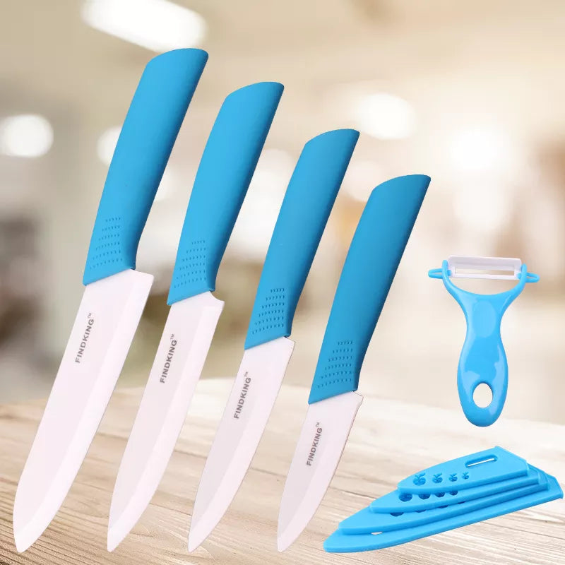 FINDKING top quality ceramic Zirconia kitchen knife set Ceramic Knife 3 4 5 6 inch Peeler Covers for Meat bread fruit knives set