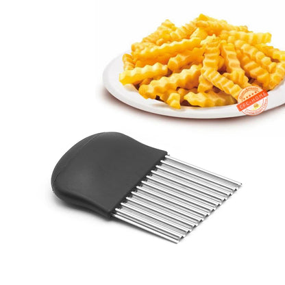 Wavy Crinkle Cutting Tool, Salad Chopping Knife and Vegetable French Fry Slicer, Steel Knives for kitchen tools