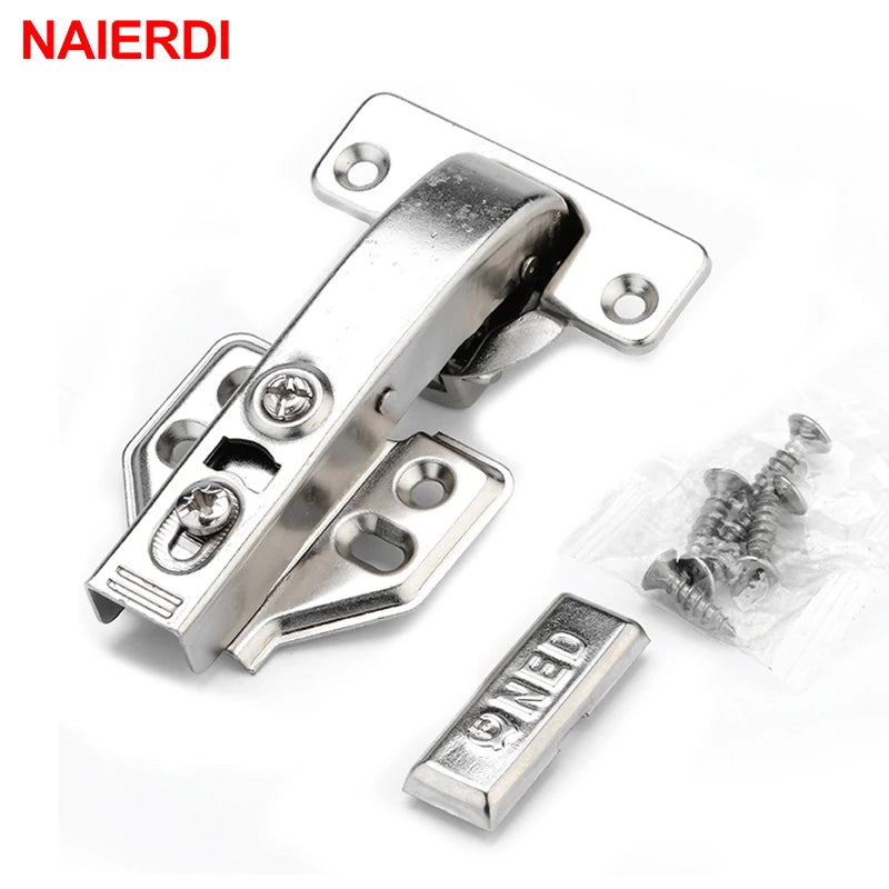 NAIERDI 90 Degree Hydraulic Hinge Angle Corner Fold Cabinet Door Hinges Furniture Hardware For Home Kitchen Cupboard With Screws