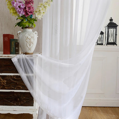 Kitchen Tulle Curtains Translucidus Modern Home Window Decoration White Sheer Voile Curtains for Living Room Single Panel B502