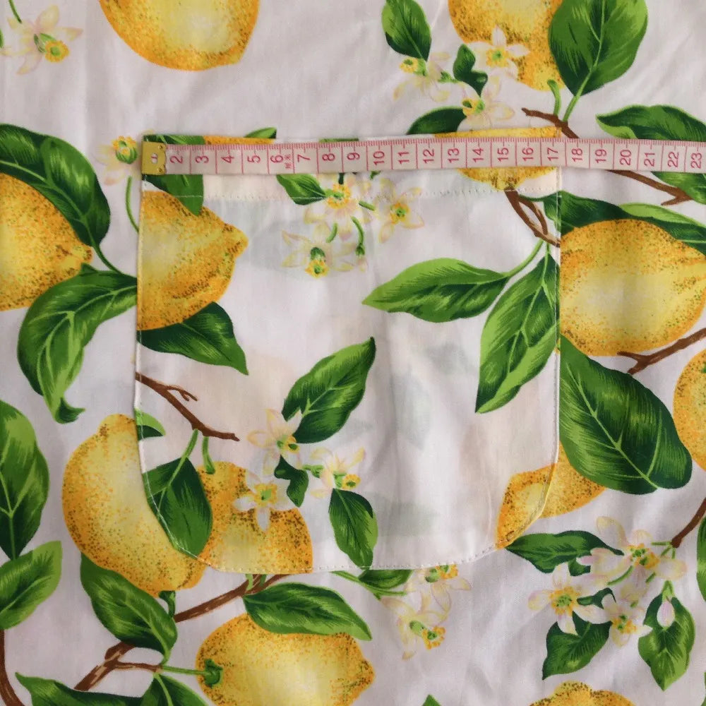 Retro Yellow Lemons Vintage Women Kitchen Cooking Apron Avental de Cozinha Divertido Tablier Cuisine Pinafore Apron