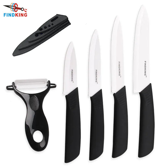 FINDKING  2018 New Zirconia kitchen knife set Ceramic Knife set 3" 4" 5" 6" inch+ Peeler+ Covers Chef Fruit Utility Knife