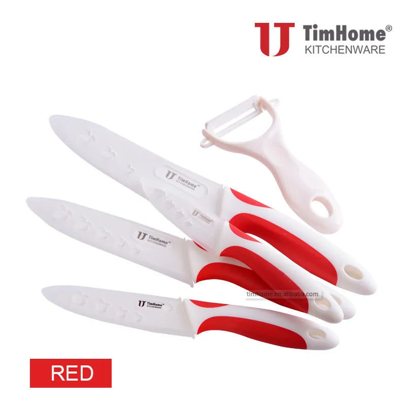 Original Timhome Zirconia Kitchen Tools Mix Color  Ceramic Knife Set 3" 4" 5" 6" Inch Wtih Peeler Covers