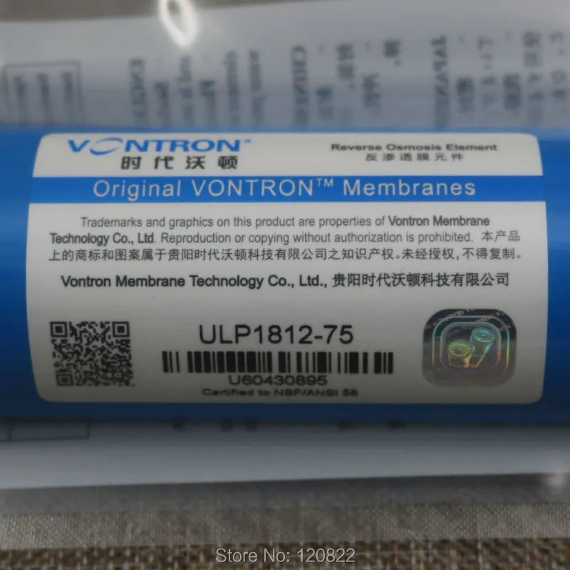 Membrane Vontron RO 75gpd + boîtier de Membrane 1812 RO + pièces de système de filtre à eau par osmose inverse, livraison gratuite