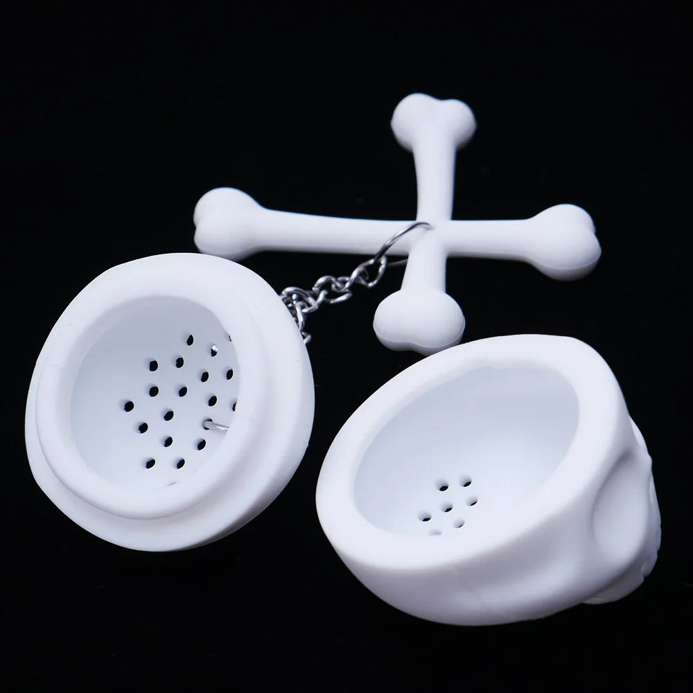 Silicone Skull Shape Tea Strainers Food Grade Tea Infuser Tools Non-toxic Brewing Device Herbal Spice Filter Kitchen Accessories