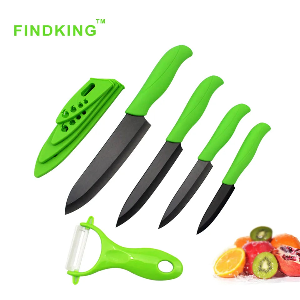 FINDKING Brand black ceramic blade kitchen knife set Zirconia kitchen Ceramic Knife set 3" 4" 5" 6" inch+ Peeler+4 Covers