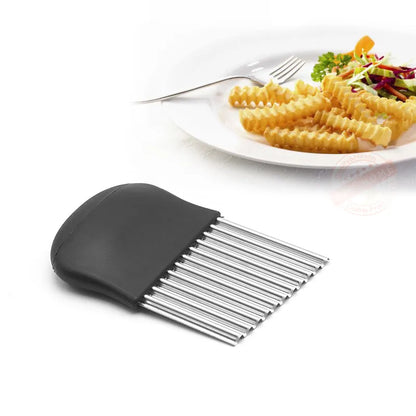 Wavy Crinkle Cutting Tool, Salad Chopping Knife and Vegetable French Fry Slicer, Steel Knives for kitchen tools