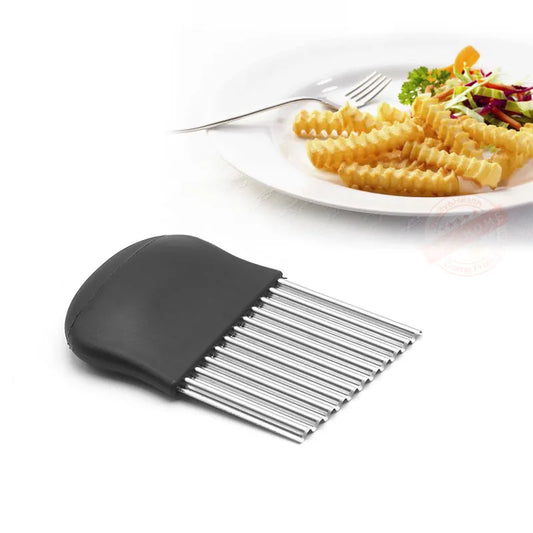 Wavy Crinkle Cutting Tool, Salad Chopping Knife and Vegetable French Fry Slicer, Steel Knives for kitchen tools