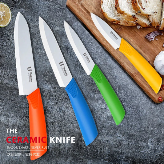 Originals Timhome Brand Zirconia Ceramic Knife Set 3"4"5"6"Kitchen With Covers  As Free Gift