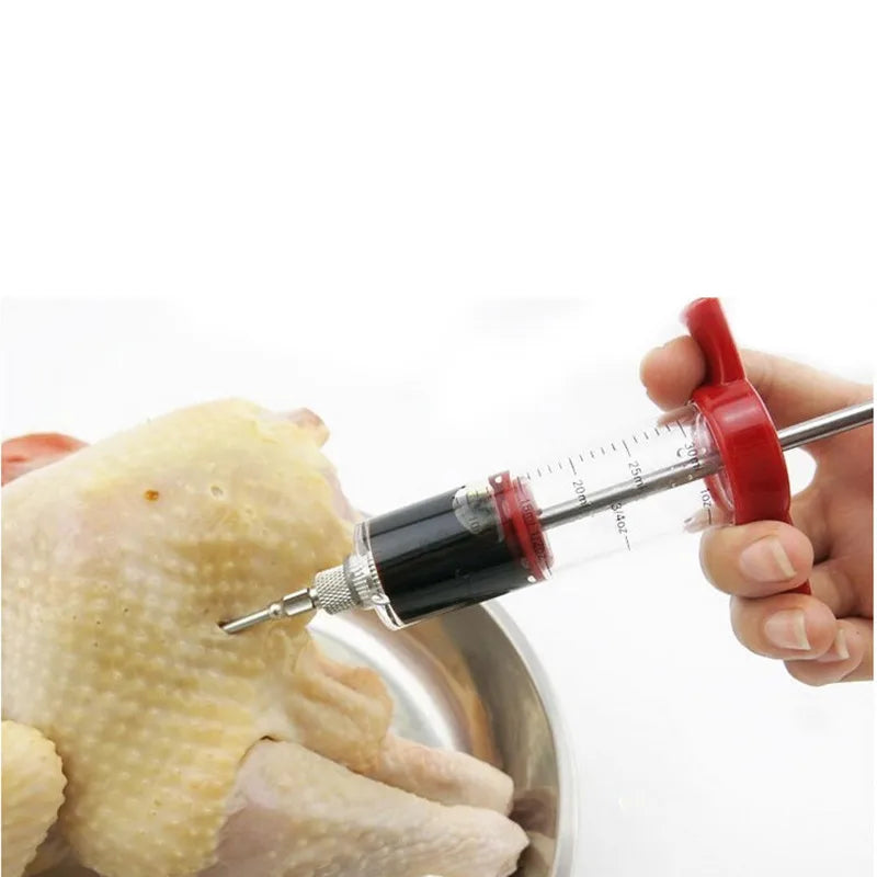 Marinade Injector Flavor Syringe Cooking Meat Poultry Turkey Chicken BBQ Tool Cooking Syinge Accessories Kitchen Tools