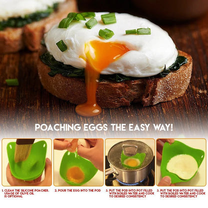 WALFOS FOOD GRADE Flexibe Silicone Egg Poacher Cook Poach Pods Kitchen Tool Baking Poached Cup Egg Kitchen Cooking Tools