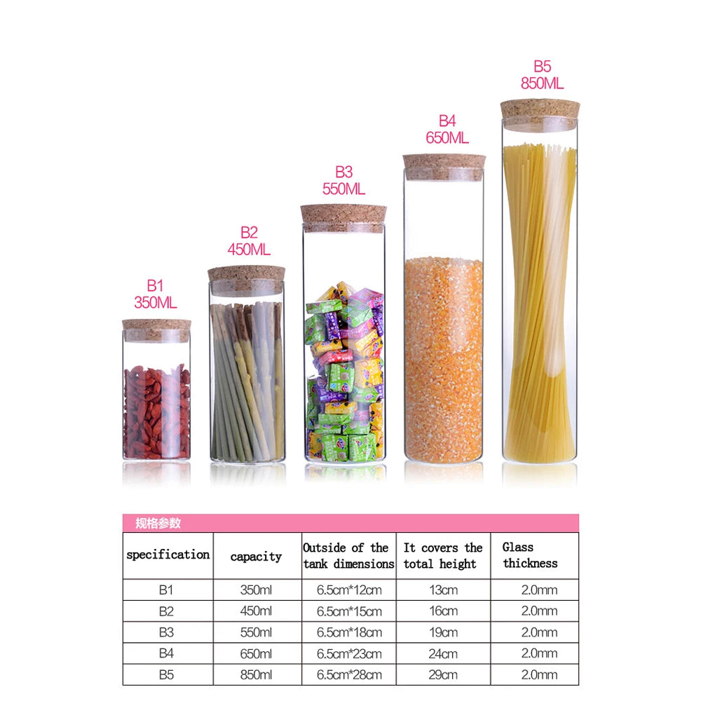 Transparent glass jars Seal jars Grains storage Bottles spice jar kitchen storage cans Kitchen Storage Organization