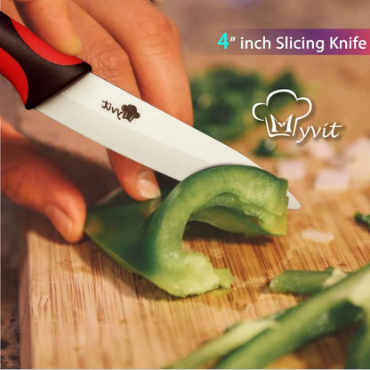 Kitchen Knife Set Ceramic Knives Paring Utility Slicing Chef 3 4 5 inch White Zirconia Blade Fruit Vegetable Knife Tools Cutter