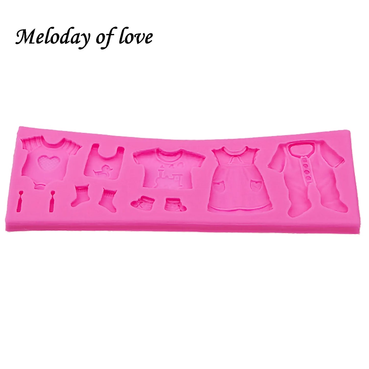 Hot Selling Pop 3D Baby Clothes Shower DIY Silicone Mould Fondant Kitchen Cake Decorating Mold for Chocolate Baking Tools T0534