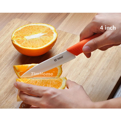 Timhome 3"4"5"6" Inch Kitchen ceramic Knife Set Peeler + Acrylic Stand Holder  Zirconia Paring Knife