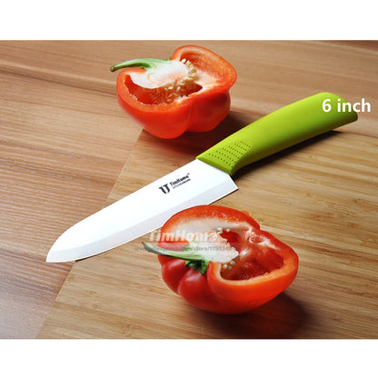 Timhome 3"4"5"6" Inch Kitchen ceramic Knife Set Peeler + Acrylic Stand Holder  Zirconia Paring Knife