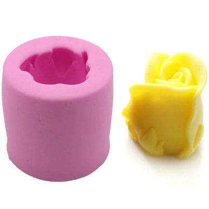 Mujiang Rose Flower Silicone Candle Molds Resin Clay Soap Mold Gumpaste Chocolate Fondant Cake Decorating Tools Kitchen Baking