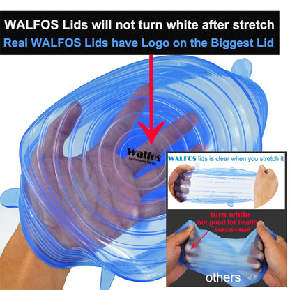 WALFOS Silicon Stretch Lids Universal Lid Silicone Food Wrap Bowl Pot Lid Silicone Cover Pan Cooking Kitchen Accessories