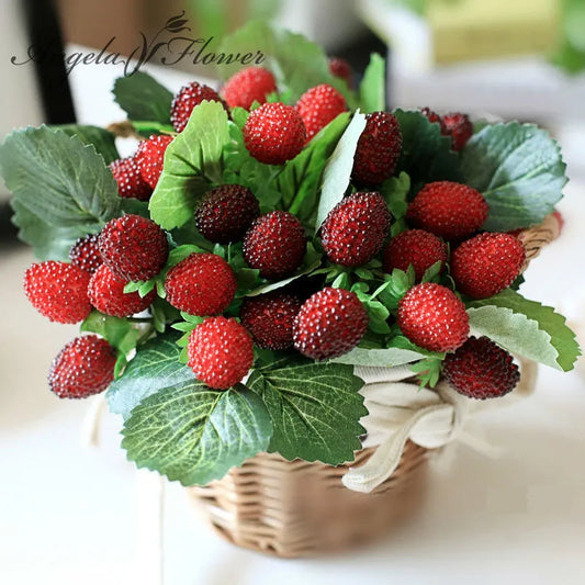 Fraises artificielles 9 têtes, fruits de noël, plantes en pot, maison, jardin, mariage, balcon, ornement, accessoires Photo, livraison gratuite