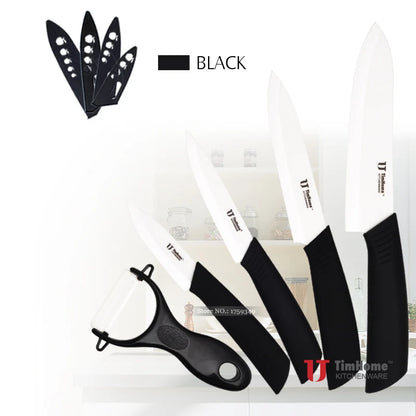 Originals Timhome Brand Zirconia Ceramic Knife Set 3"4"5"6"Kitchen With Covers  As Free Gift