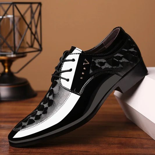 Oxfords Leather Men's Shoes Lace Up Breathable Formal Office For Man Big Size 38-48 Flats Casual Dress Shoes Men erf5