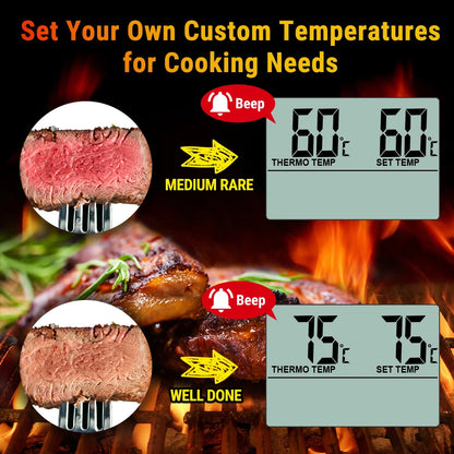 ThermoPro TP-16 Digitales Thermometer für Ofen, Smoker, Süßigkeiten, Flüssigkeiten, Küche, Kochen, Grillen, Fleisch, BBQ, Thermometer und Timer