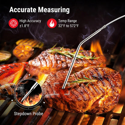 ThermoPro TP07C 150M Wireless Digital Kitchen Cooking Meat Thermomer For Oven Barbecue 3 Color Backlight With Countdown Timer