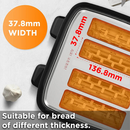 Stainless steel electric toaster household automatic baking bread maker breakfast machine toast sandwich grill 4 slice Pancake