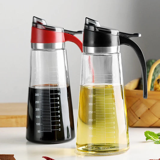 Reinforced Glass Olive Oil Bottle Premium 500ml Vinegar Container Kitchen Soy Sauce Bottle Fashion Glass Vinegar Storage Bottle