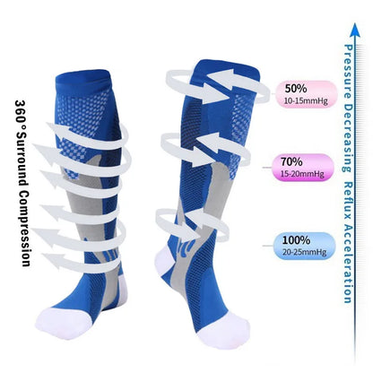 Men's Sports Compression Socks Varicose Veins Cycling Socks Nursing Running Compression Socks Nurse Outdoor Natural Hiking