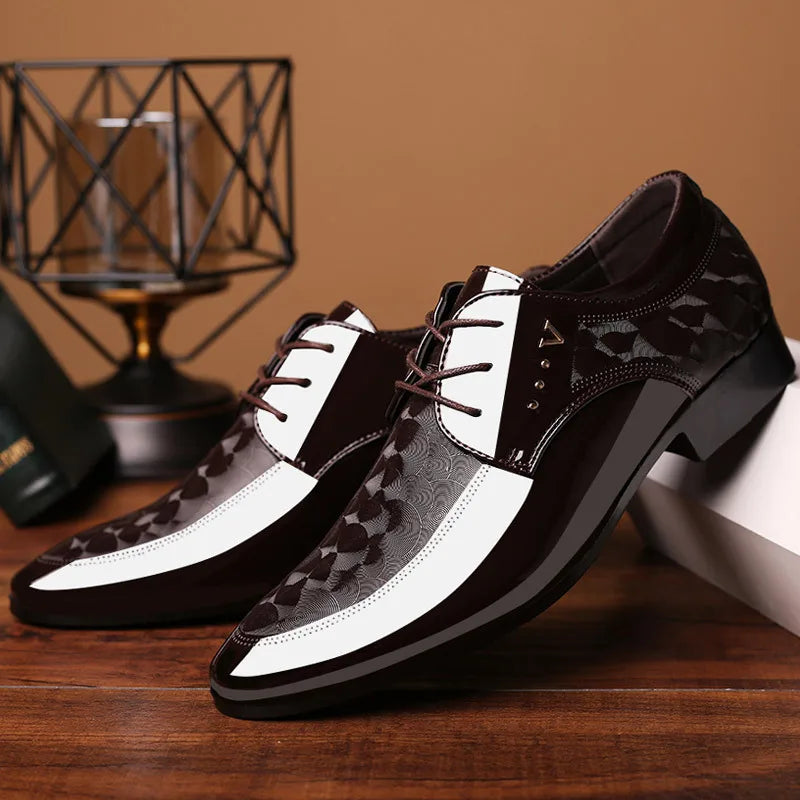 Oxfords Leather Men's Shoes Lace Up Breathable Formal Office For Man Big Size 38-48 Flats Casual Dress Shoes Men erf5